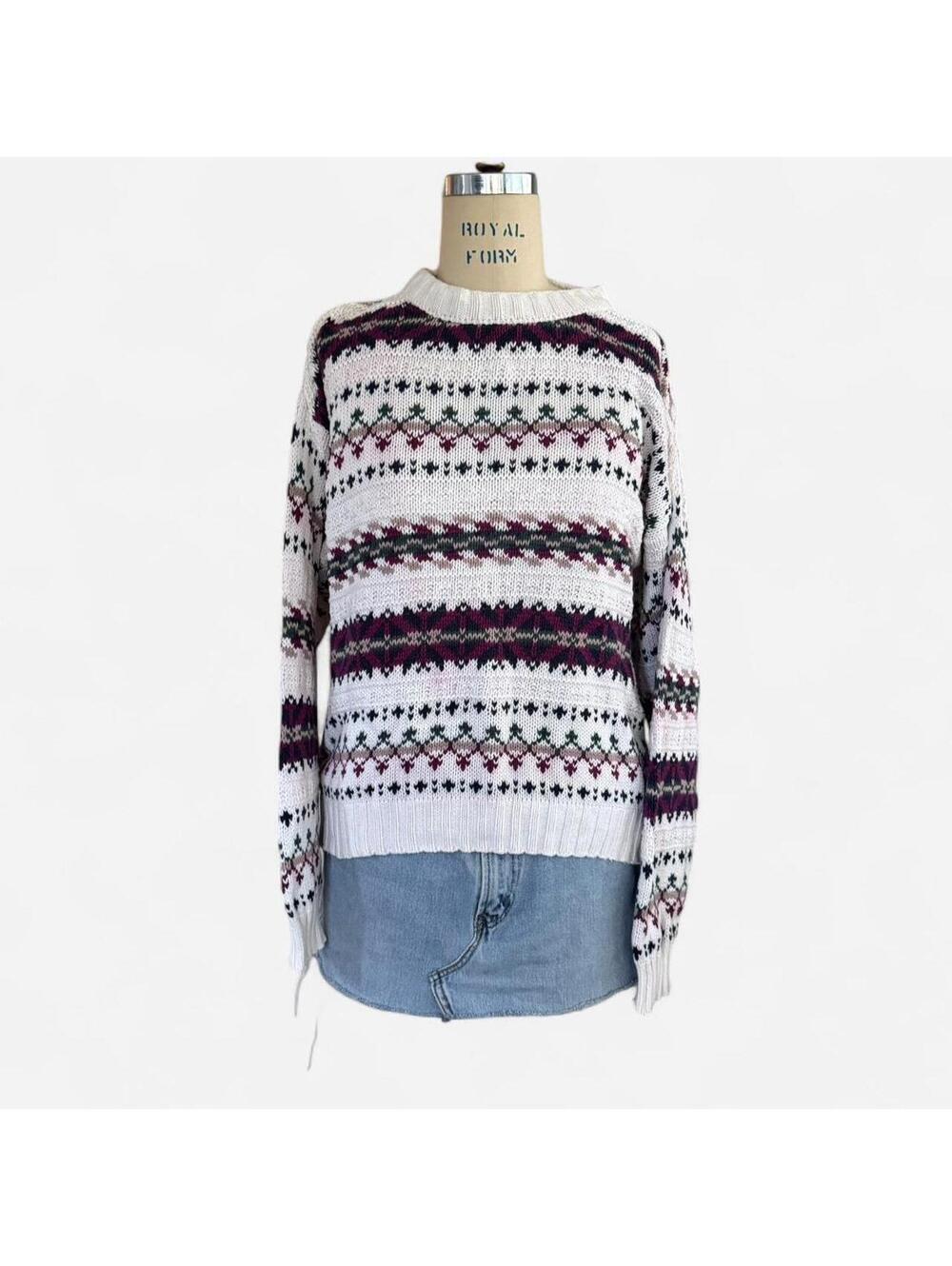 Women's Multi and White Jumper
